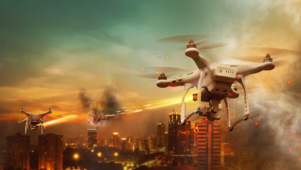 Drone battle over city